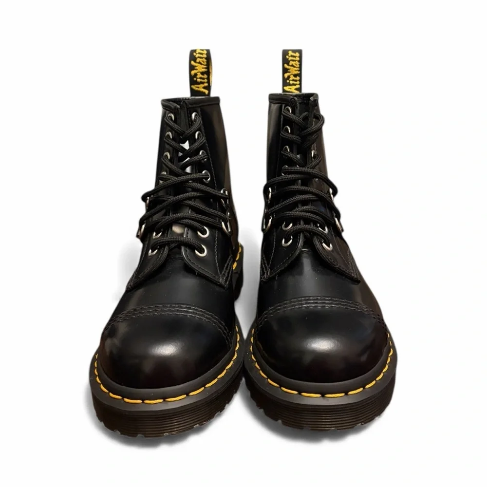 Dr. Martens 1460 Hardward Smooth Leather Black Boots with Hardware Detail. NWOB
